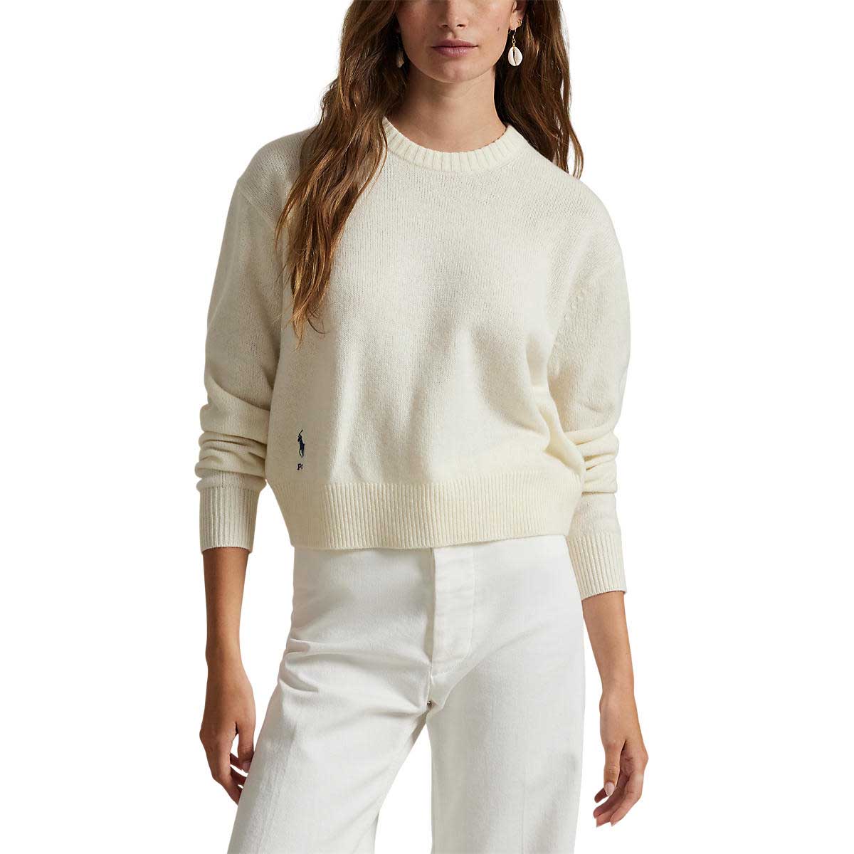 Polo Ralph Lauren Wool Blend Cropped Crewneck Sweater